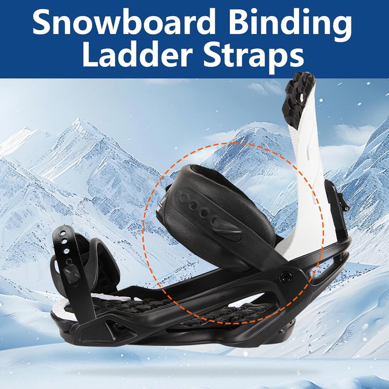 Shupakul 6 Pcs Snowboard Binding Tongue Hole Straps-6.1" x 1.1" Snowboard Binding Toe Slider Straps-Snowboard Ankle Ladder Strap Binding for Ski Strap-in Binding Replacement Accessories - Image 5
